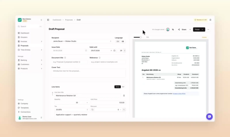 Share a proposal / preview