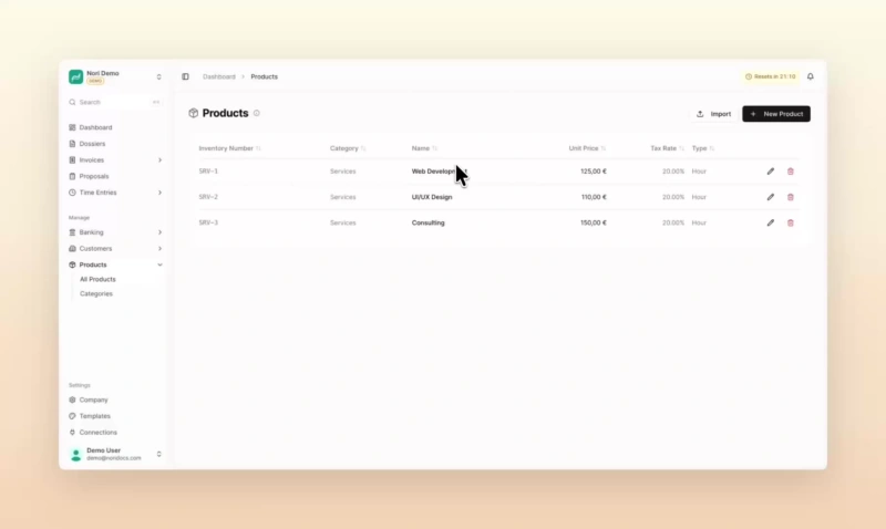 Create a product