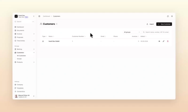 Edit customers