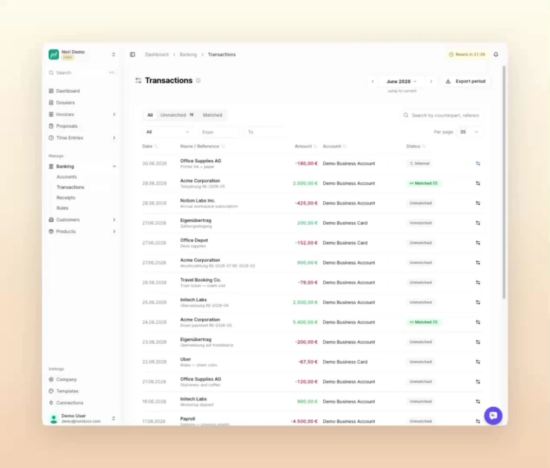 Match receipts to a transaction