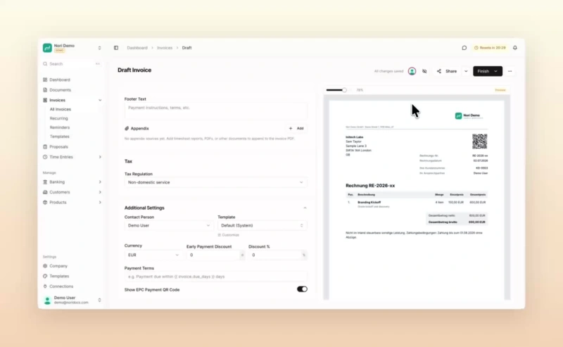 Invoice preview