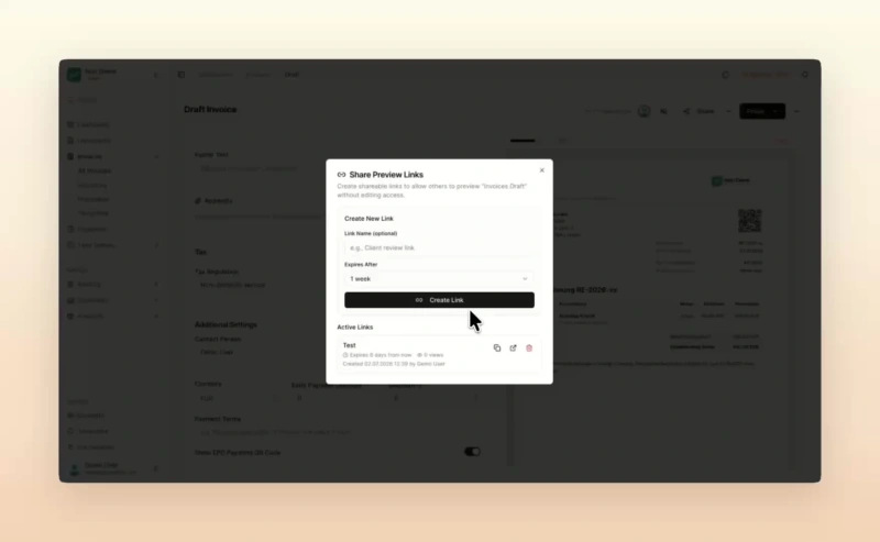 Invoice preview