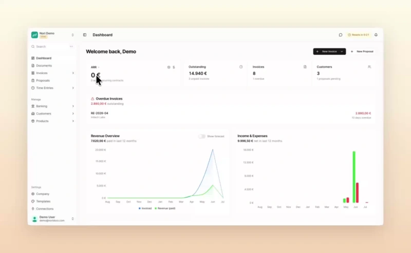 Create an invoice from a template
