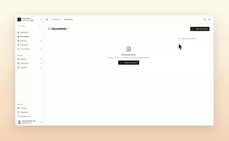 Create your own document in Nori